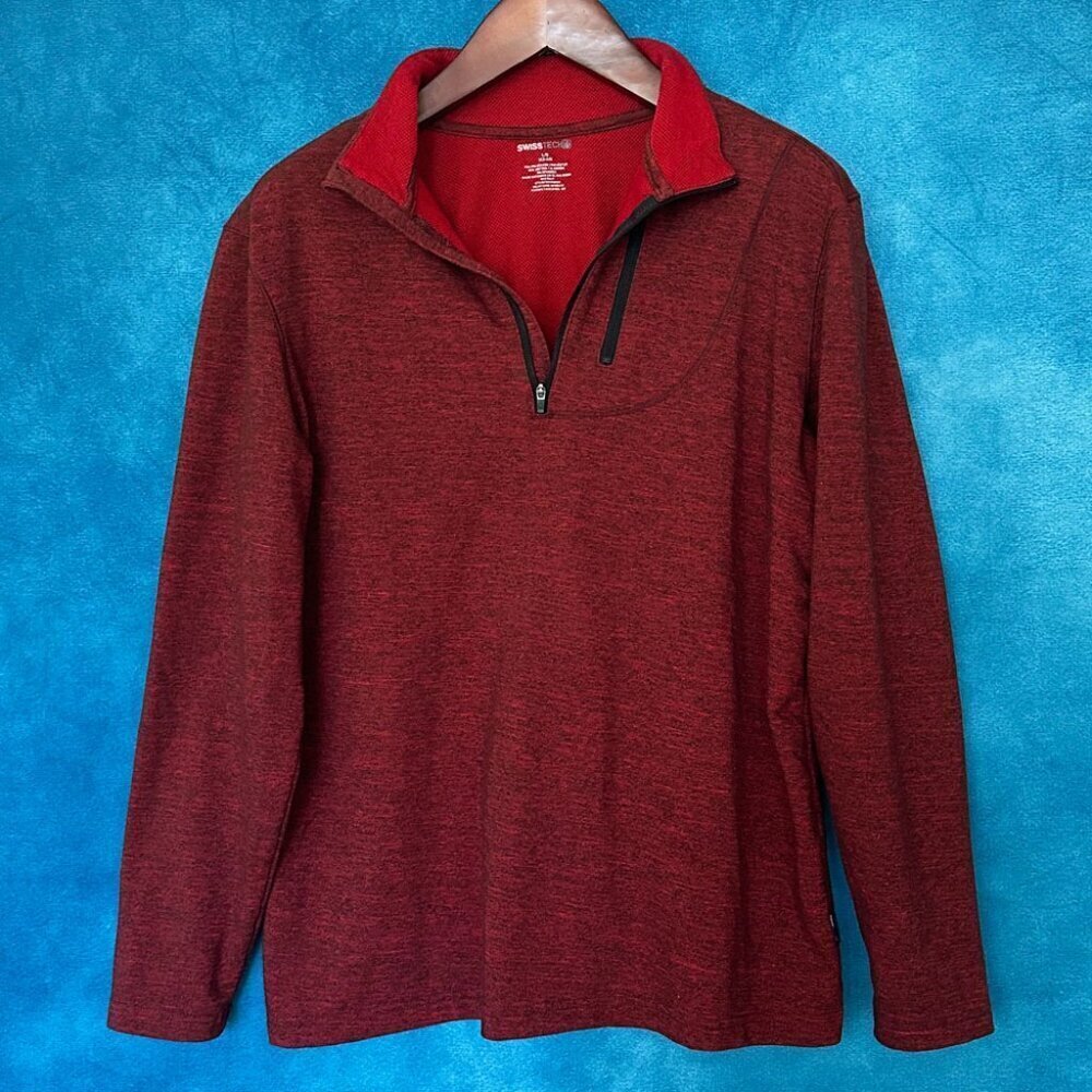Swiss Tech Burgundy Fleece 1/4-Zip Jacket, Men's L
